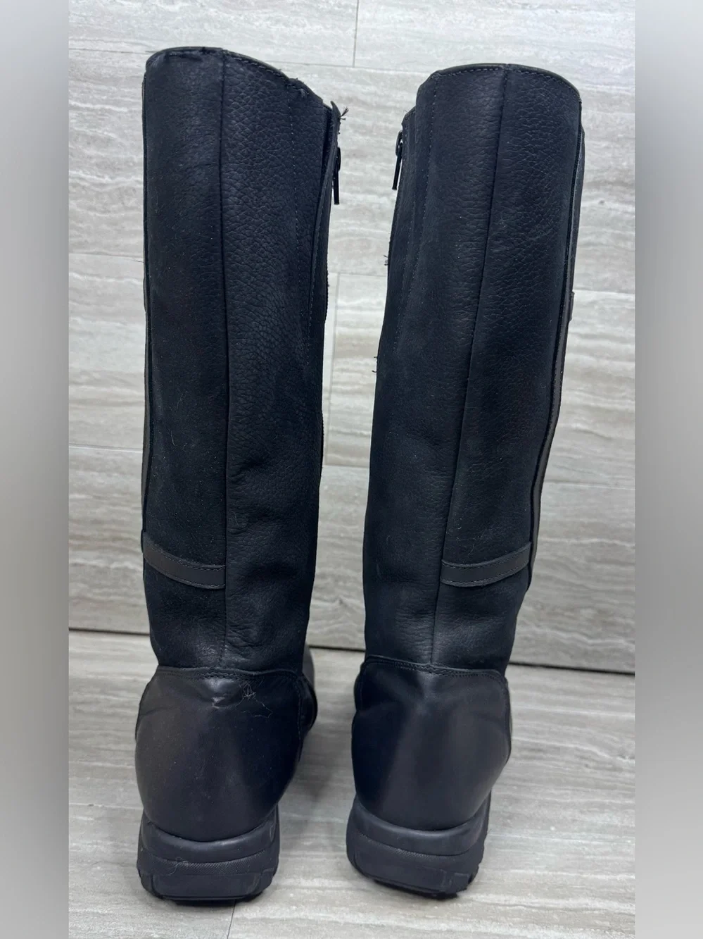 Martino Canadian Shearling Lined Black Leather Boots Size 8